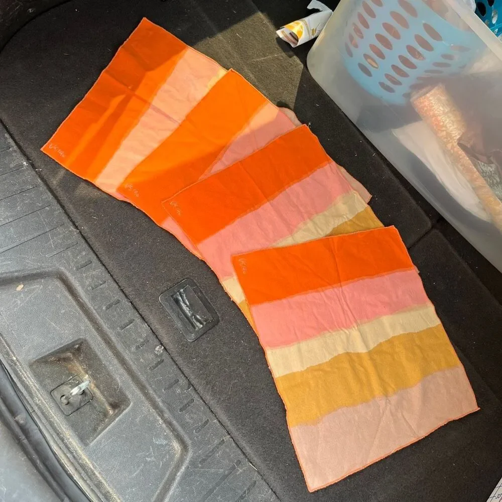 VTG 70s Vera Neumann Abstract Stripe Napkins Set of 4 NWOT Mid Century Modern